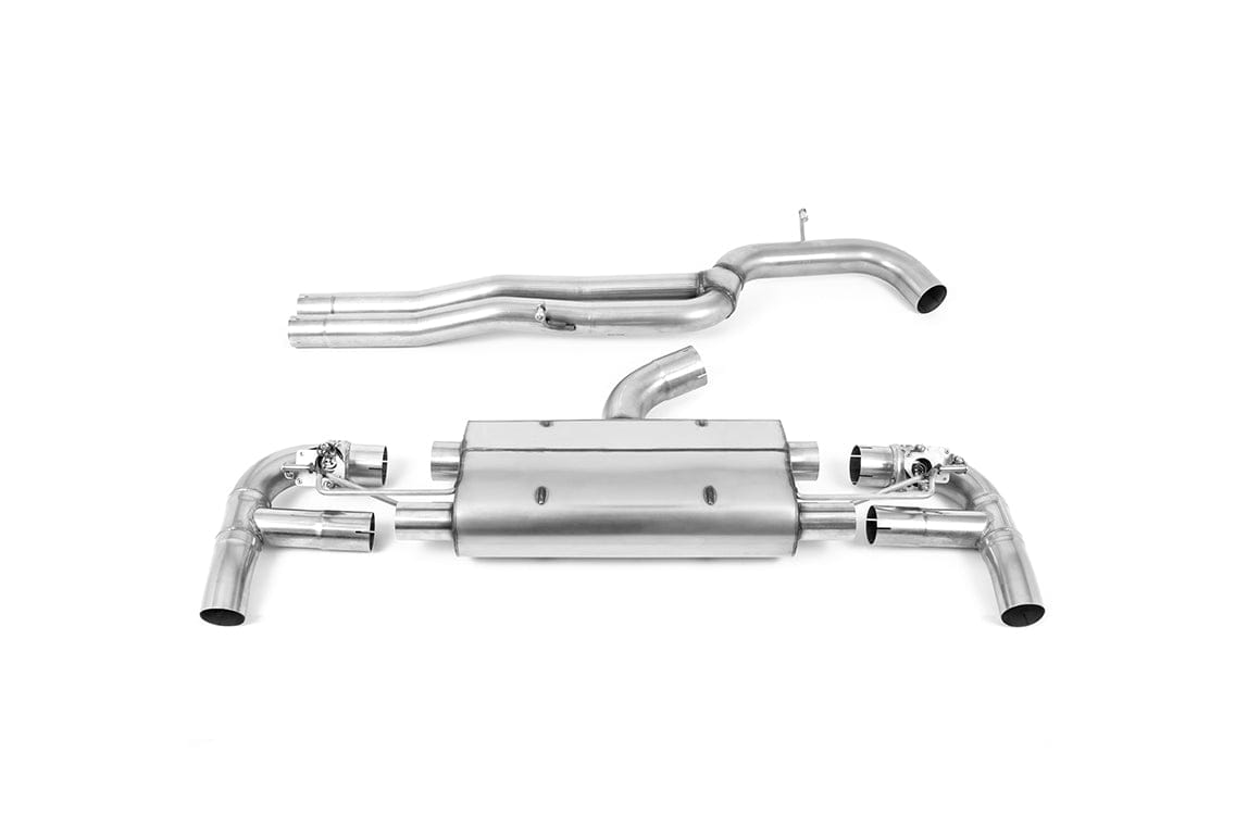 MillTek SSXAU887 Audi RS3 Non-Resonated Cat-Back Exhaust Cat-Back with 80mm Burnt Titanium Trims