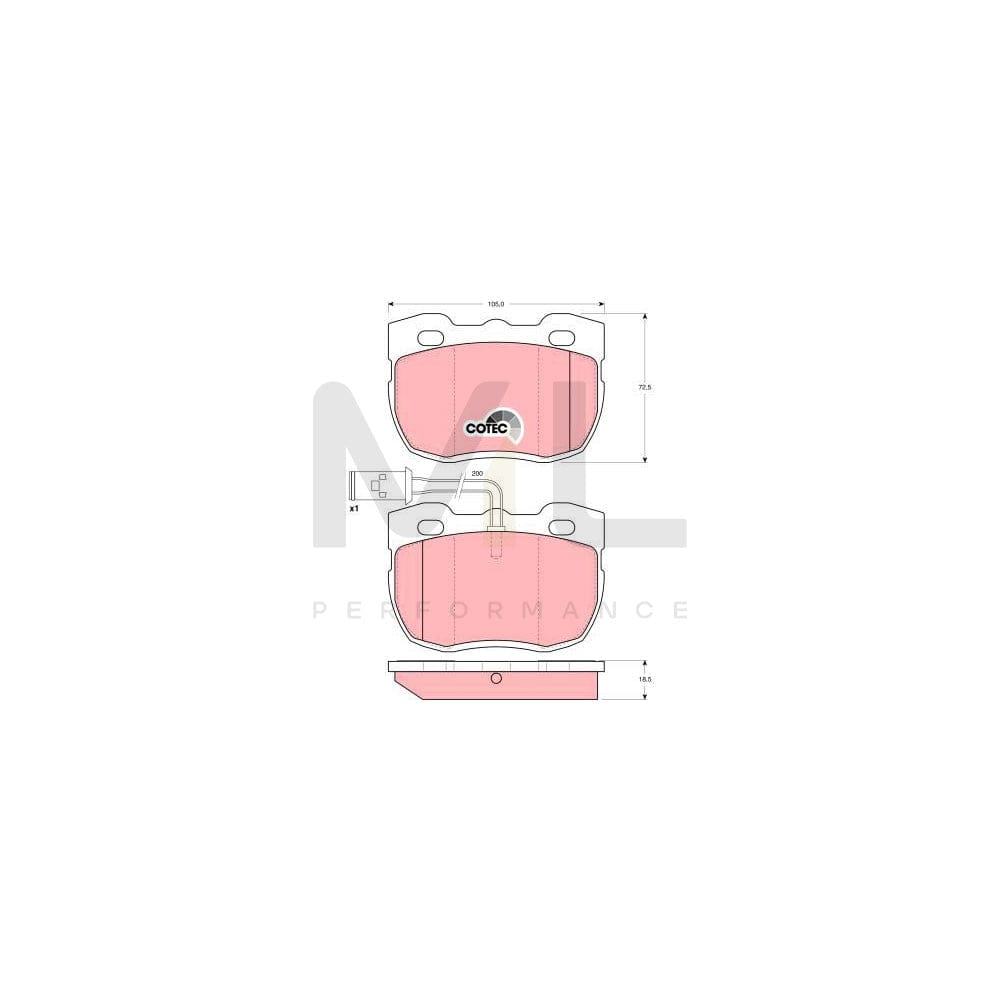 TRW Cotec Gdb1093 Brake Pad Set Incl. Wear Warning Contact | ML Performance Car Parts