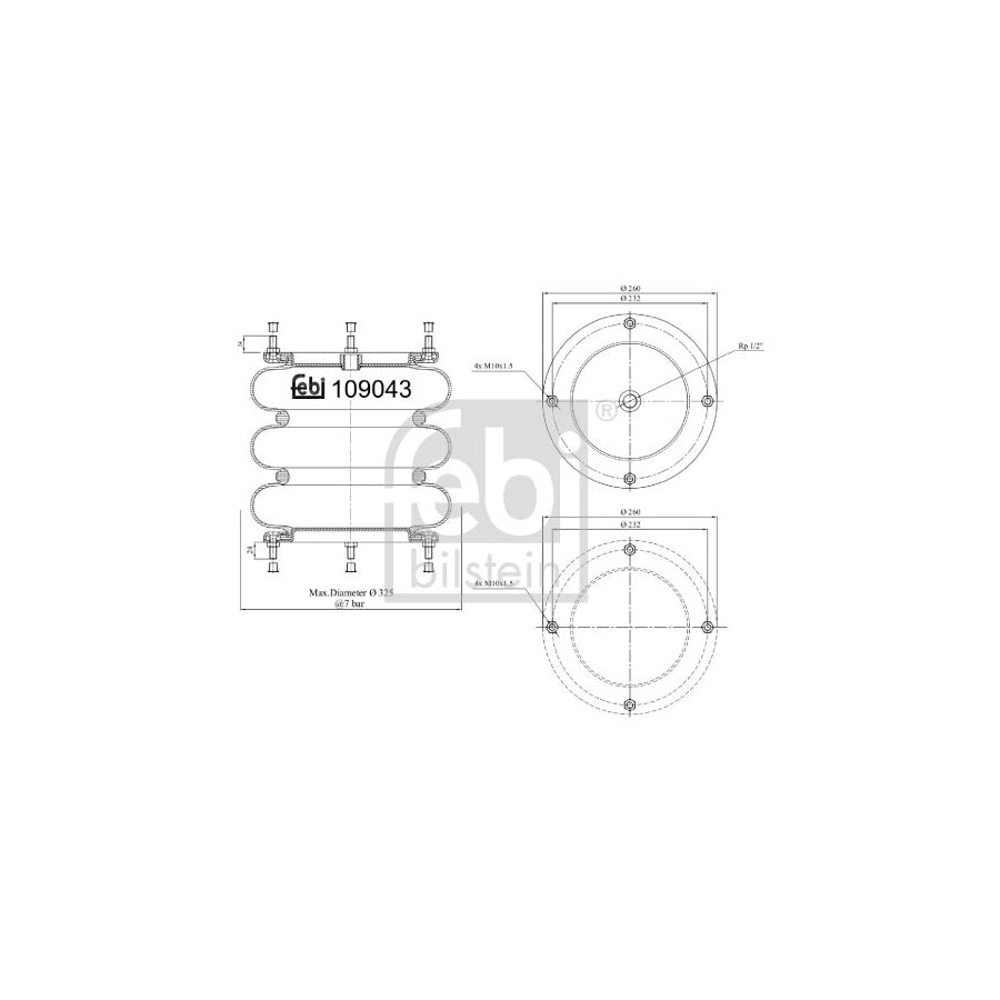 Febi Bilstein 109043 Boot, Air Suspension