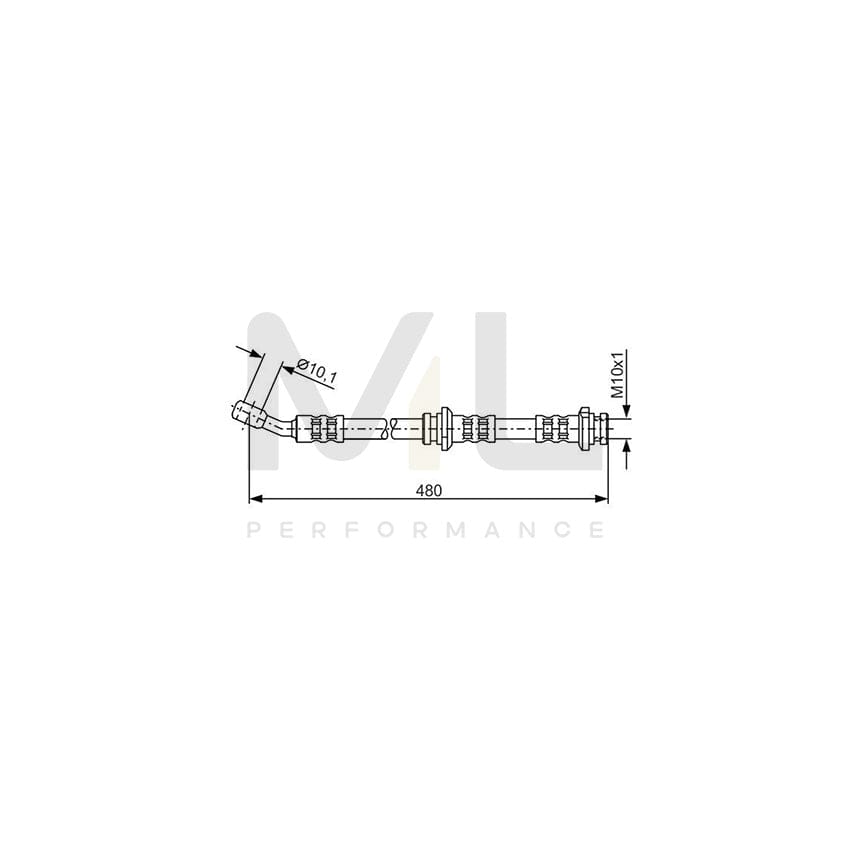 BOSCH 1 987 476 802 Brake Hose for NISSAN ALMERA 470mm, M10x1 | ML Performance Car Parts