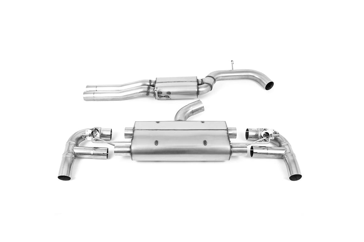 MillTek SSXAU883 Audi RS3 Resonated Cat-Back Exhaust Cat-Back with 80mm Burnt Titanium Trims - EC Approved