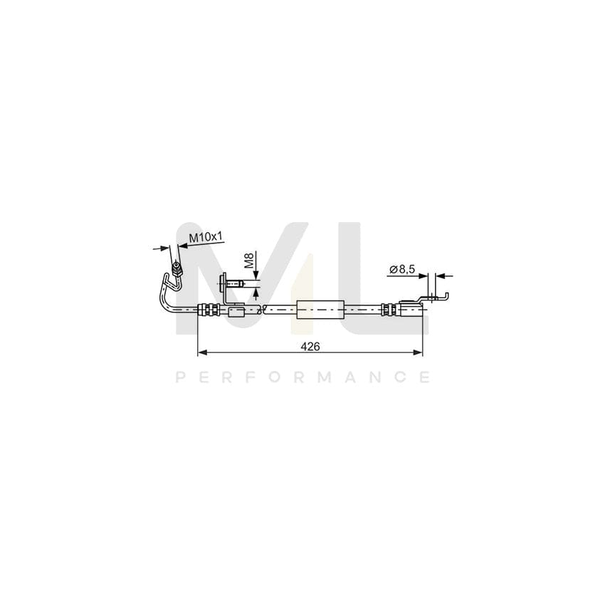 BOSCH 1 987 476 624 Brake Hose for FORD ESCORT 427mm, M10x1 | ML Performance Car Parts