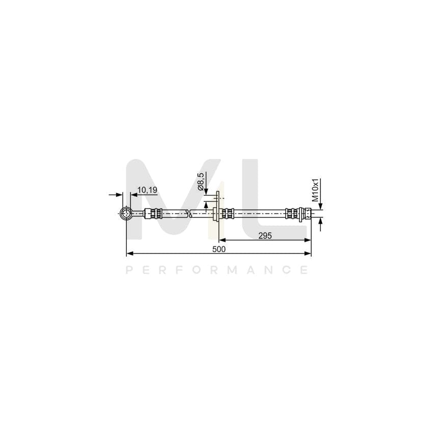 BOSCH 1 987 476 736 Brake Hose 486mm, M10x1 | ML Performance Car Parts