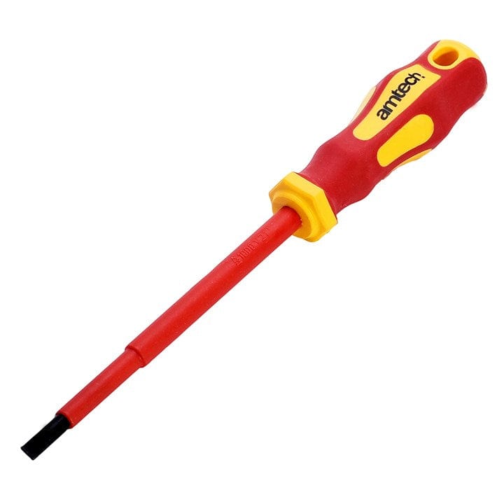 Amtech 5.5mm x 125mm slotted VDE™ 1000V electrical screwdriver | ML Performance DIY & Power Tools