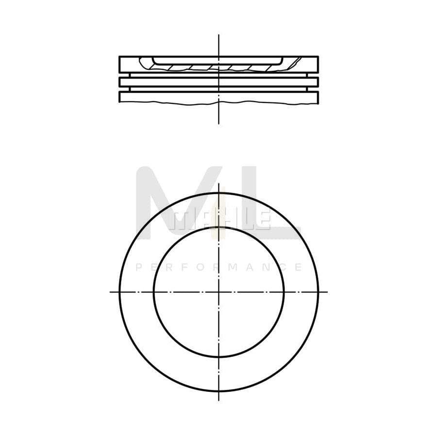 MAHLE ORIGINAL 037 67 12 Piston 96,61 mm, with piston ring carrier, without cooling duct | ML Performance Car Parts