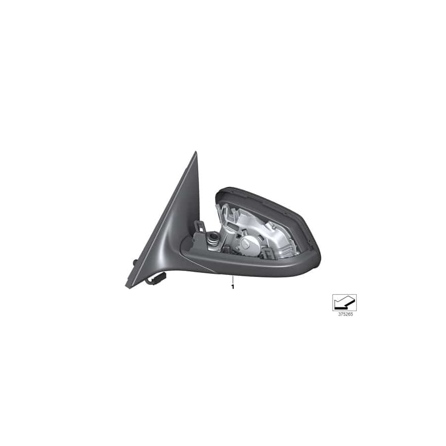 Genuine BMW 51167189685 E61 E60 Exterior Mirror, No Lens, Heated, Left GLANZSCHWARZ (Inc. 525xd, 530d & 520i) | ML Performance UK Car Parts