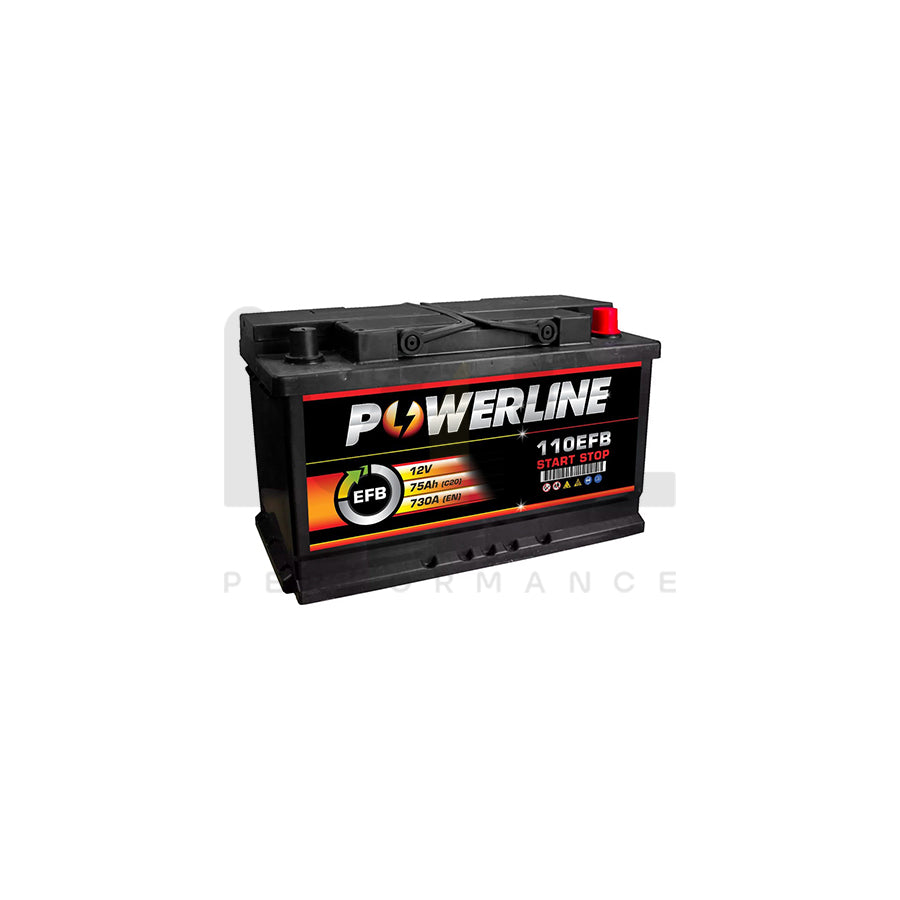 110 EFB Powerline Start Stop Car Battery 75Ah | Car Batteries UK | ML Performance Car Parts