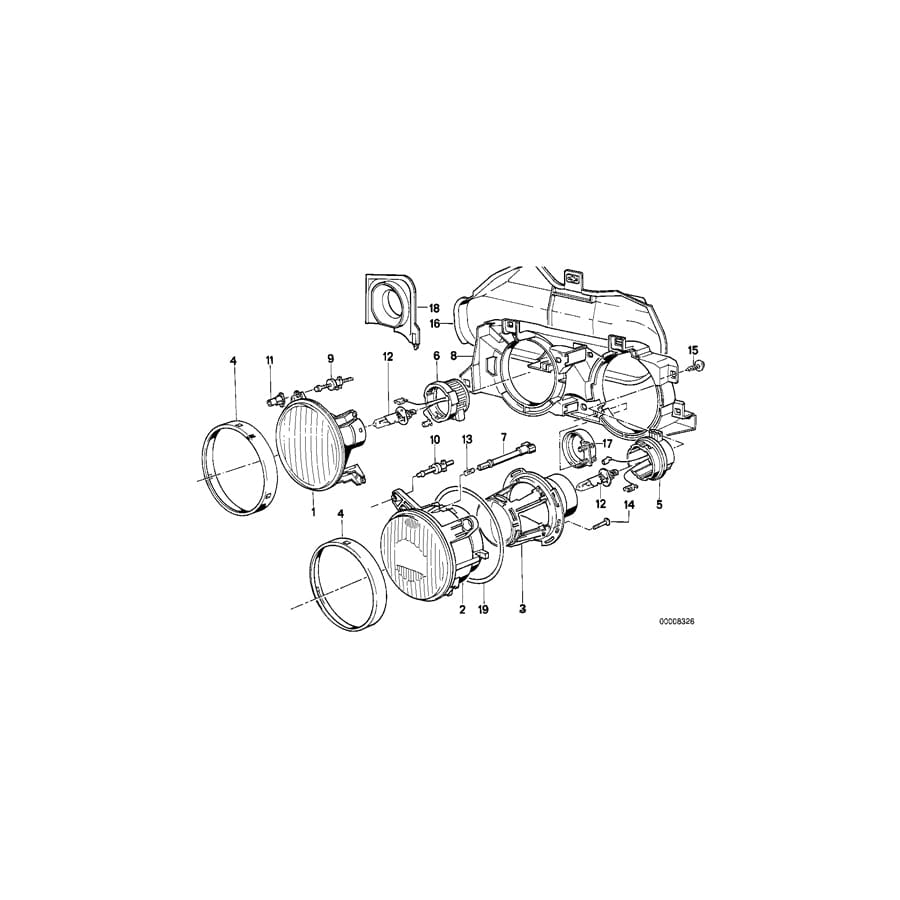 Genuine BMW 63121385394 E24 Glass Holding Frame Low Beam Right (Inc. 635CSi & M635CSi) | ML Performance UK Car Parts