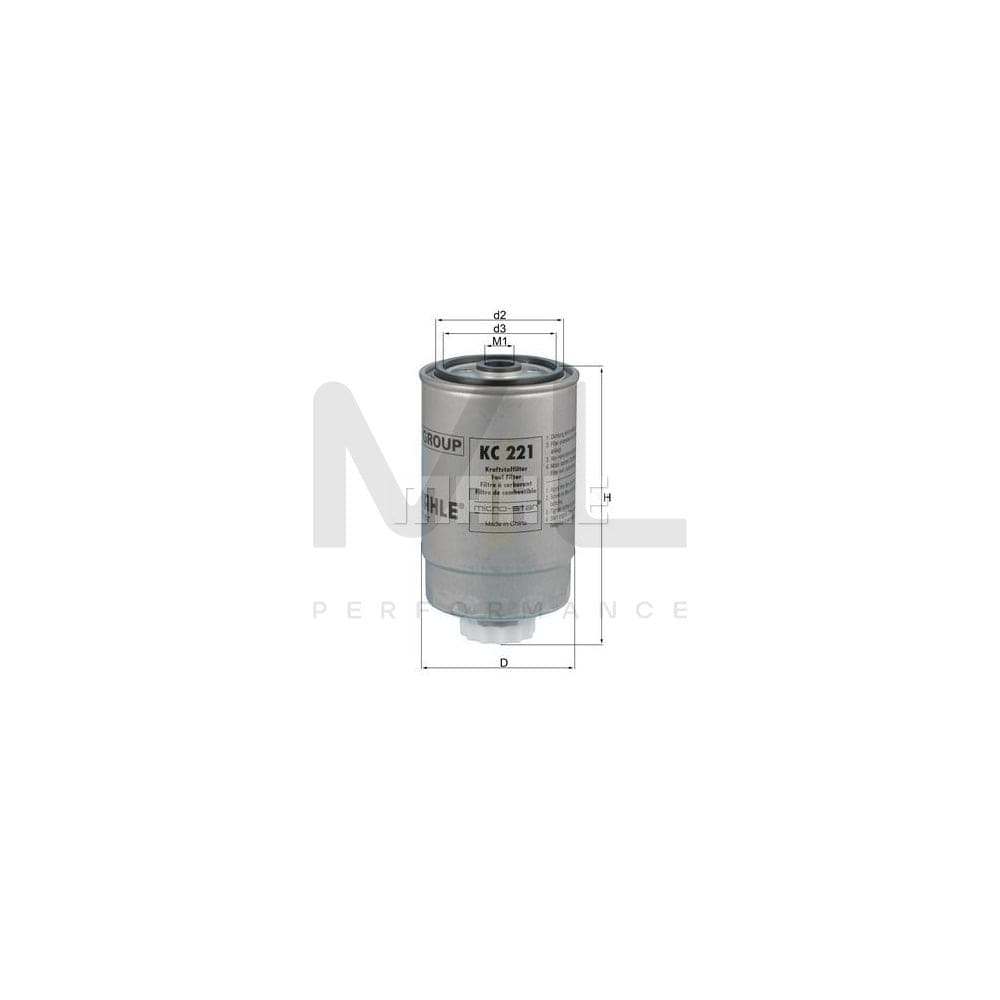 MAHLE ORIGINAL KC 221 Fuel filter for FIAT DUCATO Spin-on Filter | ML Performance Car Parts