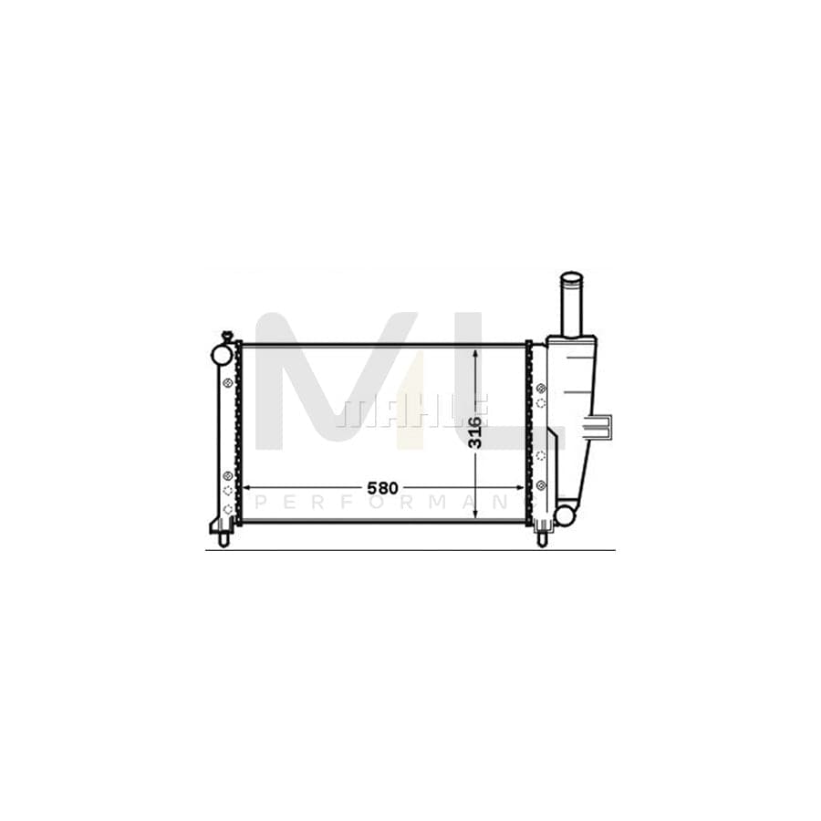 MAHLE ORIGINAL CR 1443 000S Engine radiator for FIAT Punto II Hatchback (188) with screw, Mechanically jointed cooling fins | ML Performance Car Parts