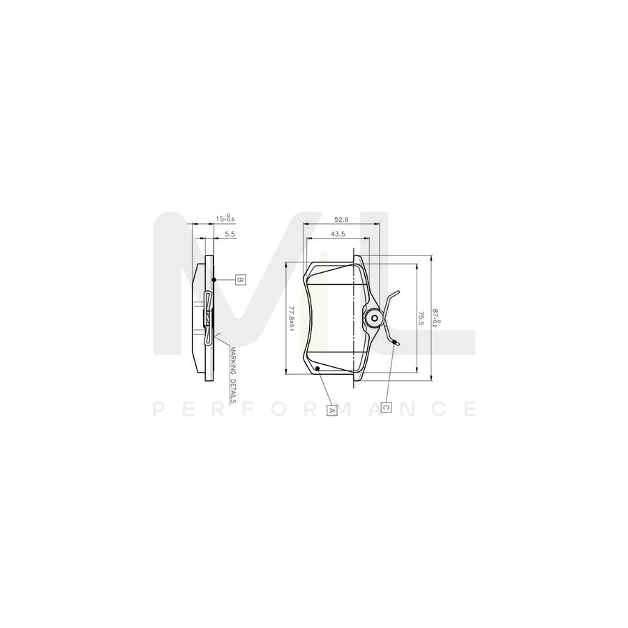 Bosch 0986Tb2012 Brake Pad Set Excl. Wear Warning Contact, With Bolts, With Accessories  | ML Performance Car Parts