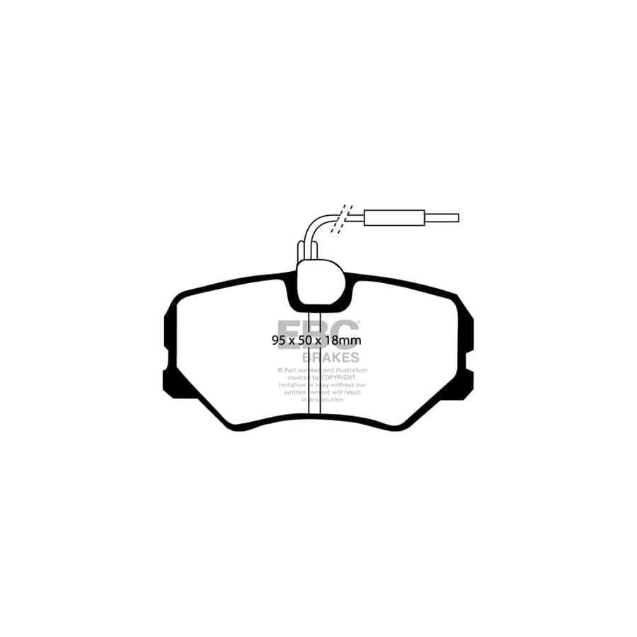 EBC PD03KF946 Peugeot Yellowstuff Front Brake Pad & Plain Disc Kit - Bendix/Girling/TRW Caliper (Inc. 306 & 405) 2 | ML Performance UK Car Parts