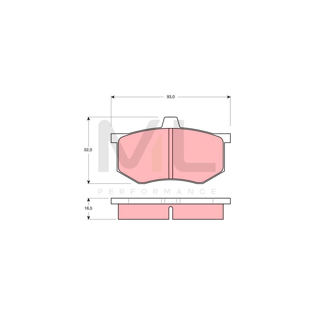 TRW Gdb801 Brake Pad Set Not Prepared For Wear Indicator | ML Performance Car Parts