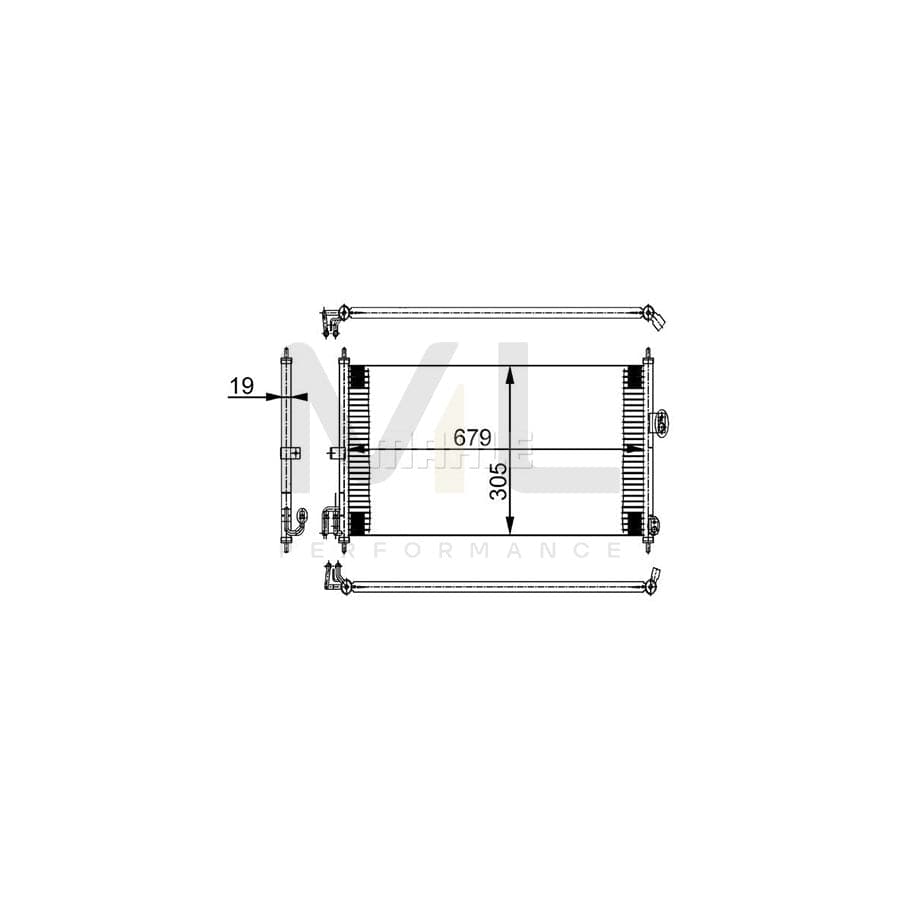 MAHLE ORIGINAL AC 252 000S Air conditioning condenser for NISSAN ALMERA with seal ring, without dryer | ML Performance Car Parts