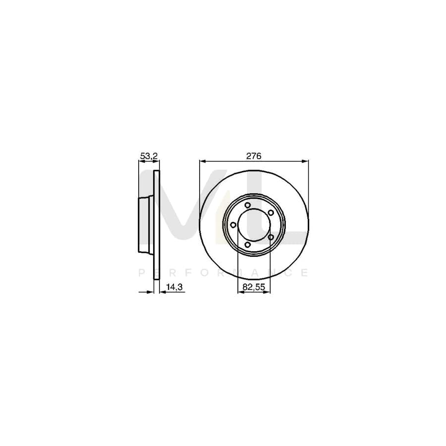 BOSCH 0 986 478 820 Brake Disc Solid, Oiled | ML Performance Car Parts