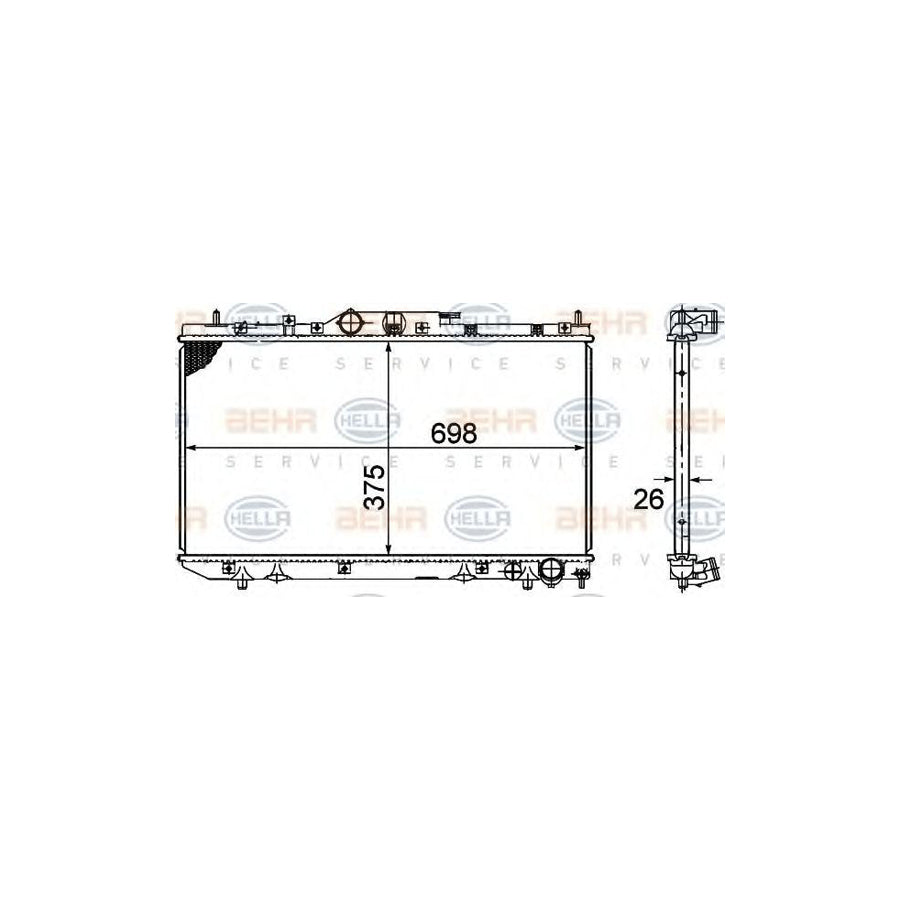 Hella 8MK 376 781-051 Engine Radiator For Toyota Avensis