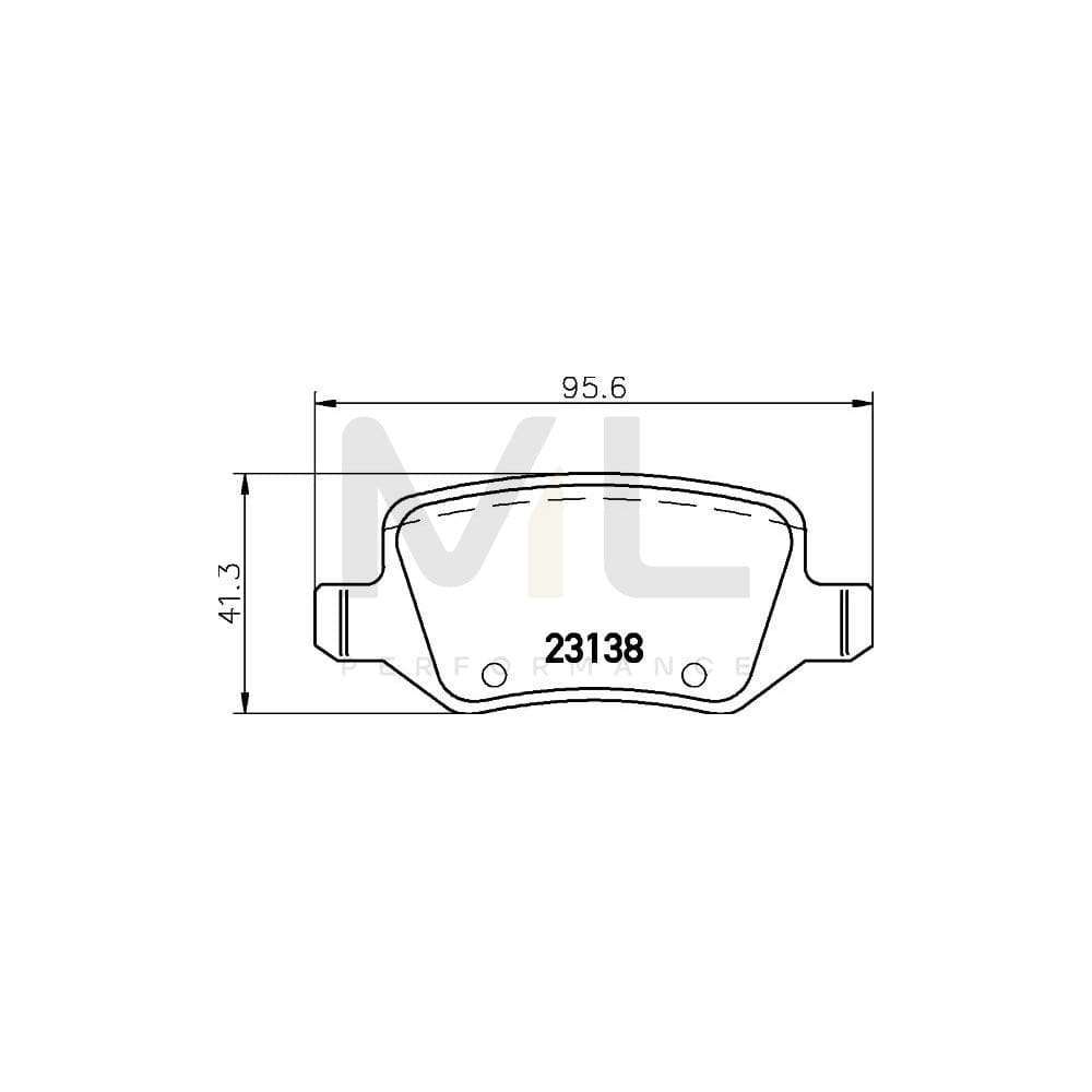 Hella 8DB 355 012-131 Brake Pad Set Not Prepared For Wear Indicator, With Brake Caliper Screws, With Accessories | ML Performance Car Parts