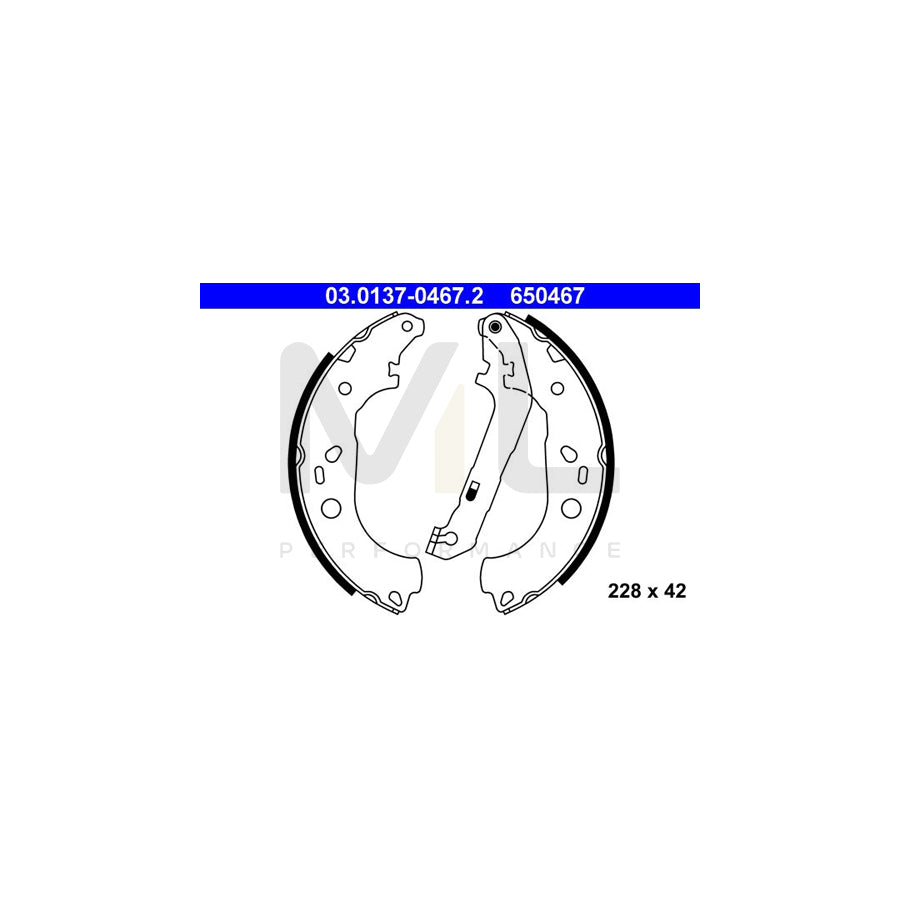 ATE 03.0137-0467.2 Brake Shoe Set for FORD FOCUS with lever | ML Performance Car Parts