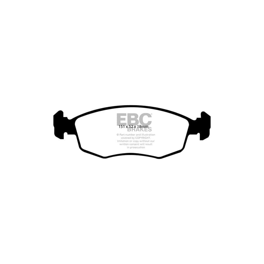 EBC PD01KF497 Fiat Punto Greenstuff Front Brake Pad & Plain Disc Kit  - TRW Caliper 2 | ML Performance UK Car Parts