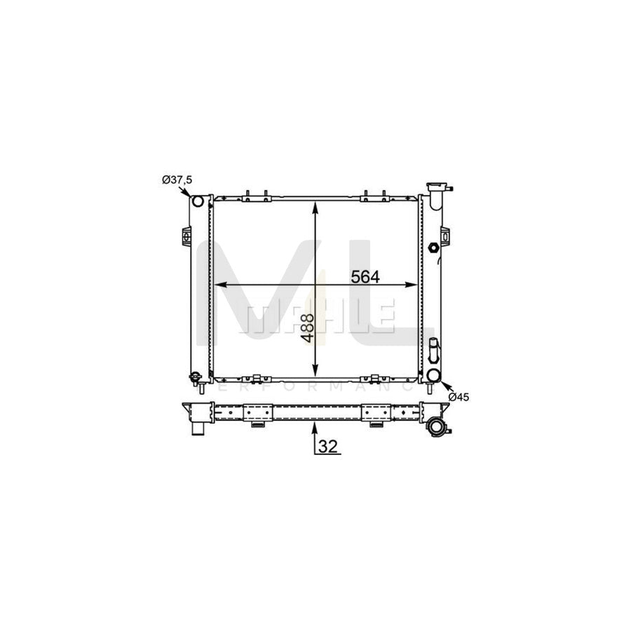 MAHLE ORIGINAL CR 1571 000S Engine radiator for JEEP Grand Cherokee I (ZJ, ZG) Brazed cooling fins, Automatic Transmission | ML Performance Car Parts