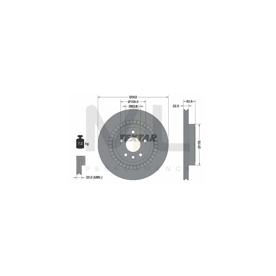 TEXTAR 92196400 Brake Disc for VOLVO XC60 I (156) Externally Vented, without wheel hub, without wheel studs | ML Performance Car Parts