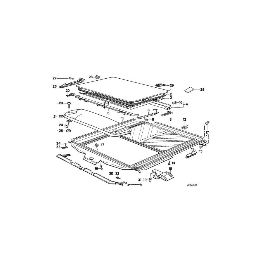 Genuine BMW 54128139253 E32 Ceiling Frame Covered Velours SILBERGRAU (Inc. 740i, 730i & 730iL) | ML Performance UK Car Parts