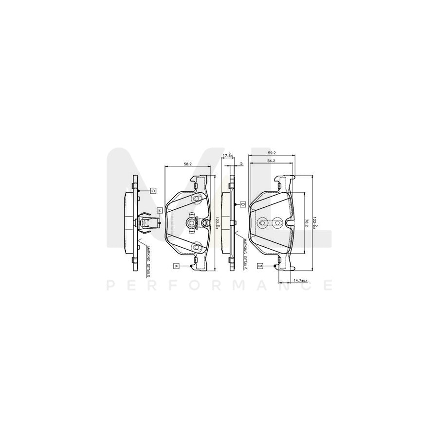 Bosch 0986Tb2207 Brake Pad Set Excl. Wear Warning Contact, With Accessories  | ML Performance Car Parts