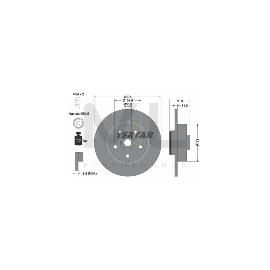 TEXTAR PRO 92142203 Brake Disc Solid, Coated, with integrated magnetic sensor ring, with wheel bearing, without wheel studs | ML Performance Car Parts