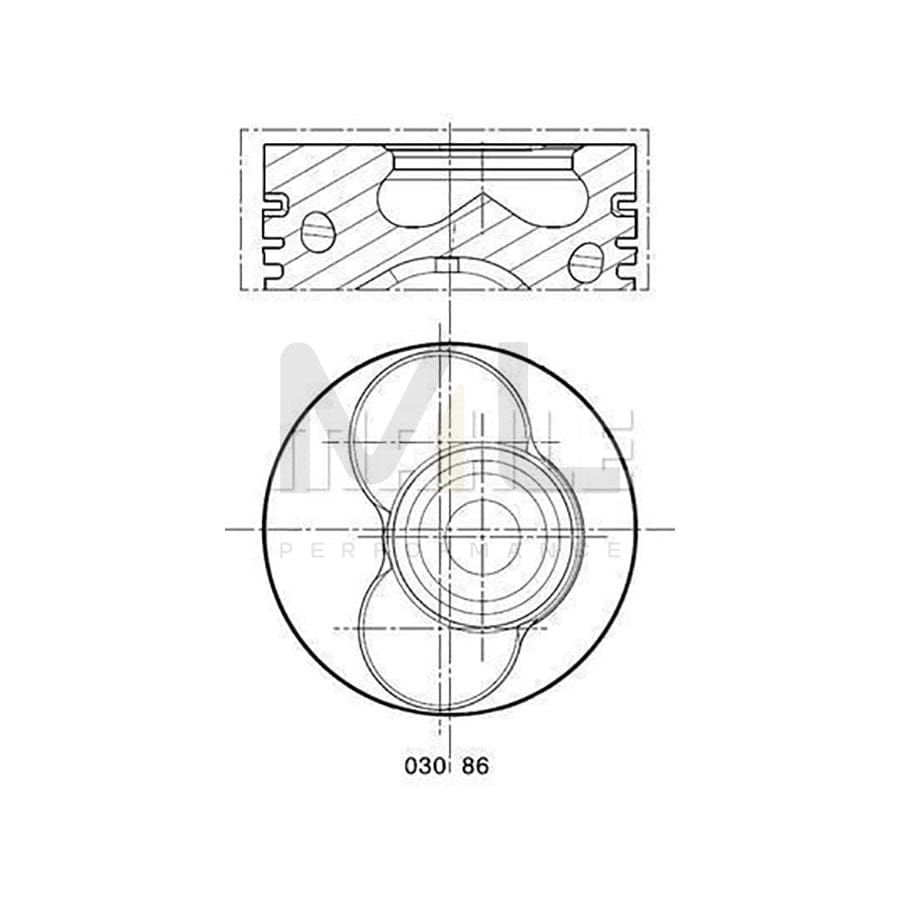 MAHLE ORIGINAL 030 86 02 Piston 80,01 mm, at steering cylinder, Axle stop on frame, with cooling duct, with piston ring carrier | ML Performance Car Parts