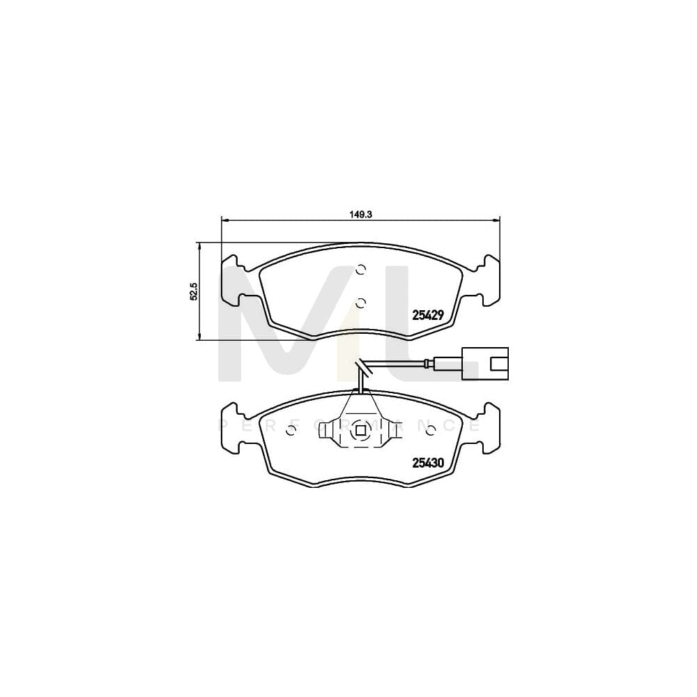 Hella 8DB 355 019-651 Brake Pad Set With Integrated Wear Warning Contact | ML Performance Car Parts