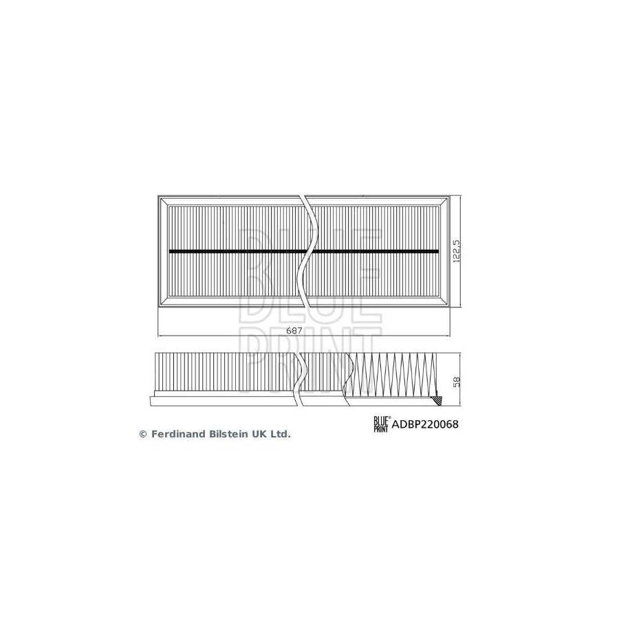 Blue Print ADBP220068 Air Filter For Porsche Panamera (970)