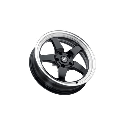 Forgestar F0918C071N37 18x5 D5 Drag Standard 5x115 ET-37 BS1.5 Gloss Black Machined Drag Racing Wheel