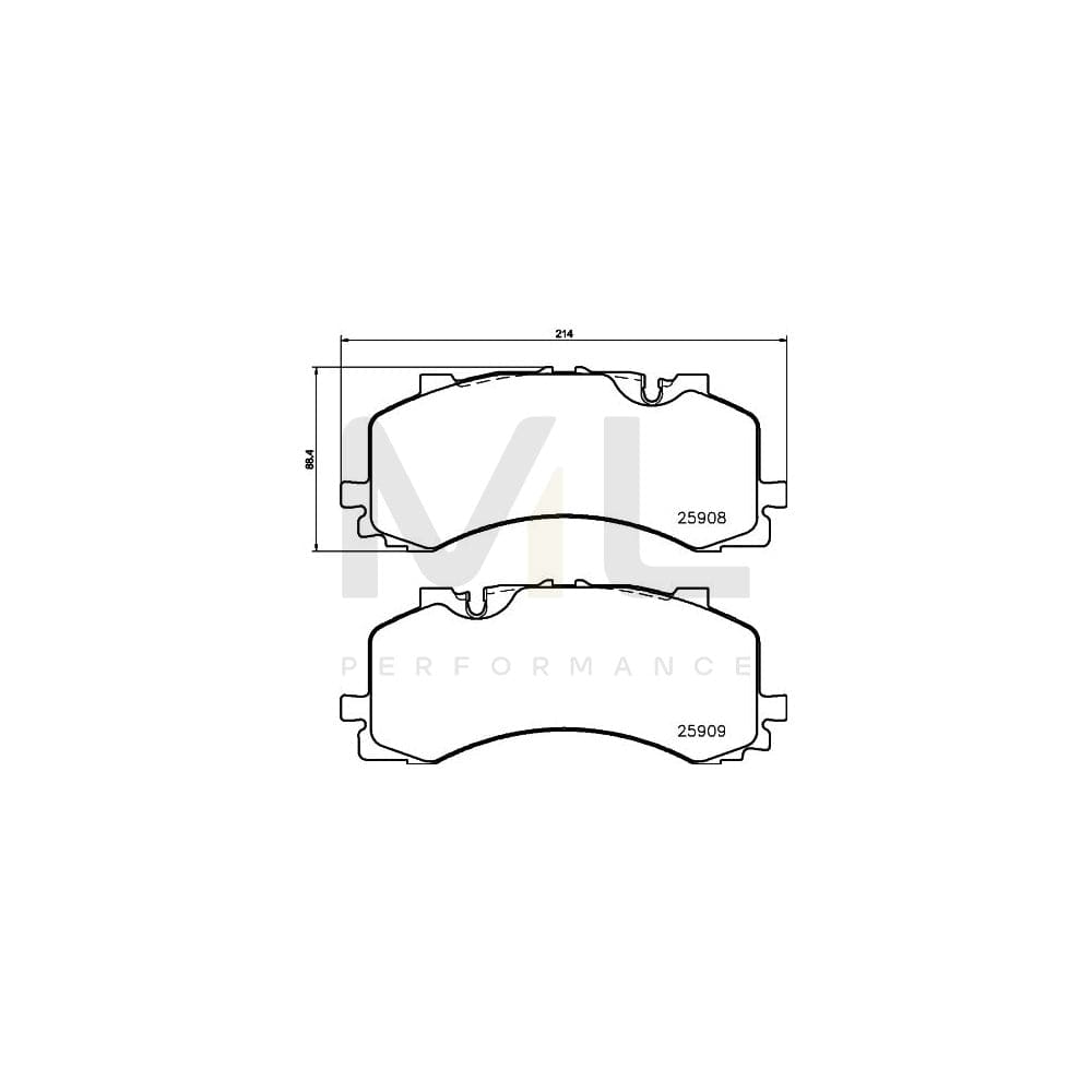 Hella 8DB 355 036-471 Brake Pad Set Prepared For Wear Indicator, With Accessories | ML Performance Car Parts