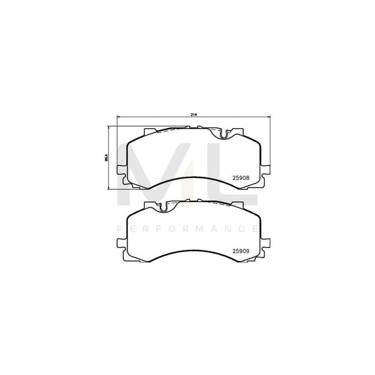 Hella 8DB 355 036-471 Brake Pad Set Prepared For Wear Indicator, With Accessories | ML Performance Car Parts