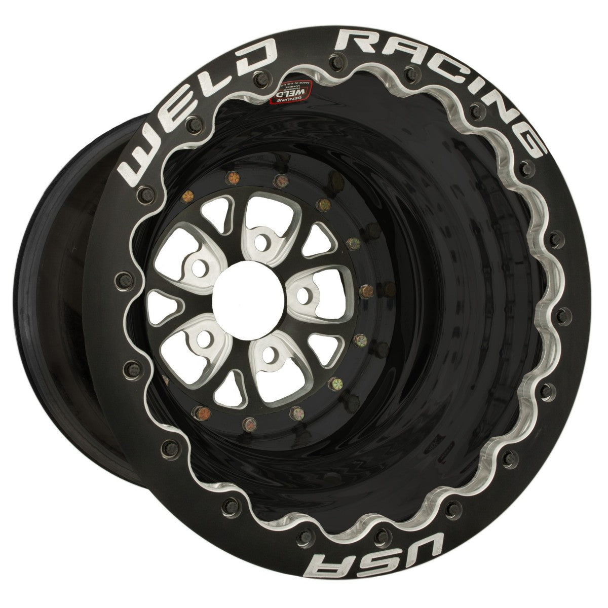 Weld 84B-616B278UB V-Series Wheel 16x16 5x4.75 ET-114 BS4 Black Center - Black Shell