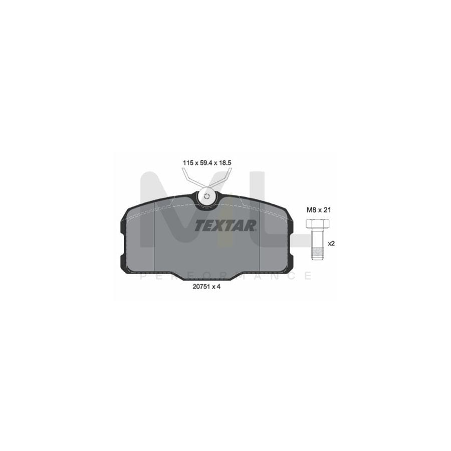 TEXTAR 2075101 Brake pad set suitable for MERCEDES-BENZ S-Class Coupe (C126) not prepared for wear indicator, with brake caliper screws | ML Performance Car Parts