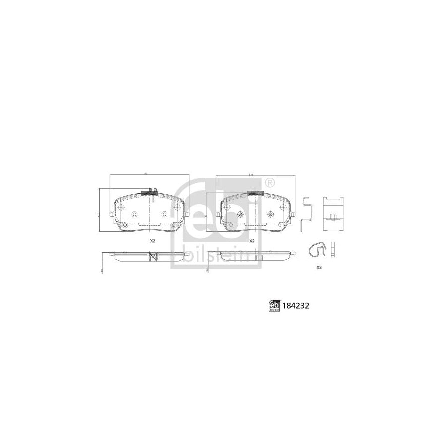 Febi Bilstein 184232 Brake Pad Set