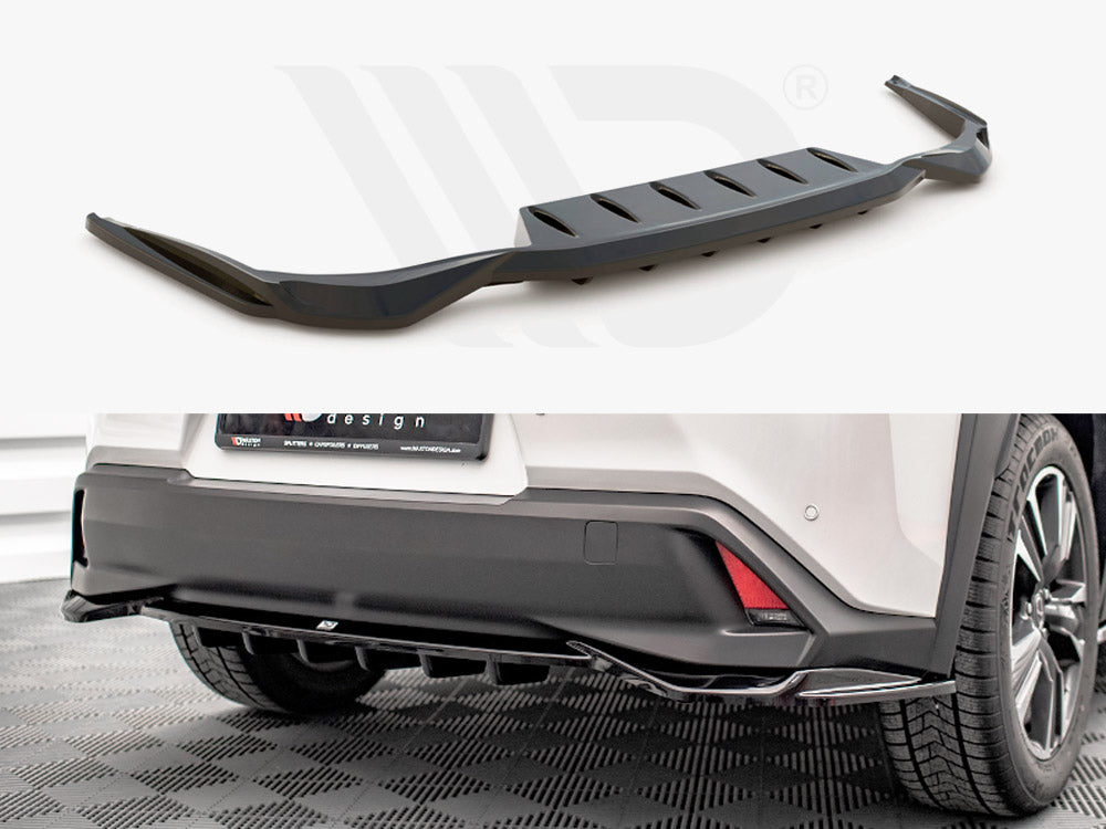 Maxton Design LE-UX-1-RD1T+RD2T Central Rear Splitter (vertical Bars) Lexus Ux MK1 (2018-) | ML Performance UK Car Parts