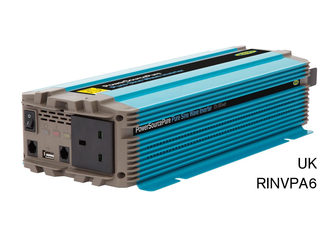 RING RINVPA6 12V DC to 230V AC, 600W Pure Sine Wave Inverter (1 x UK Socket) | ML Performance