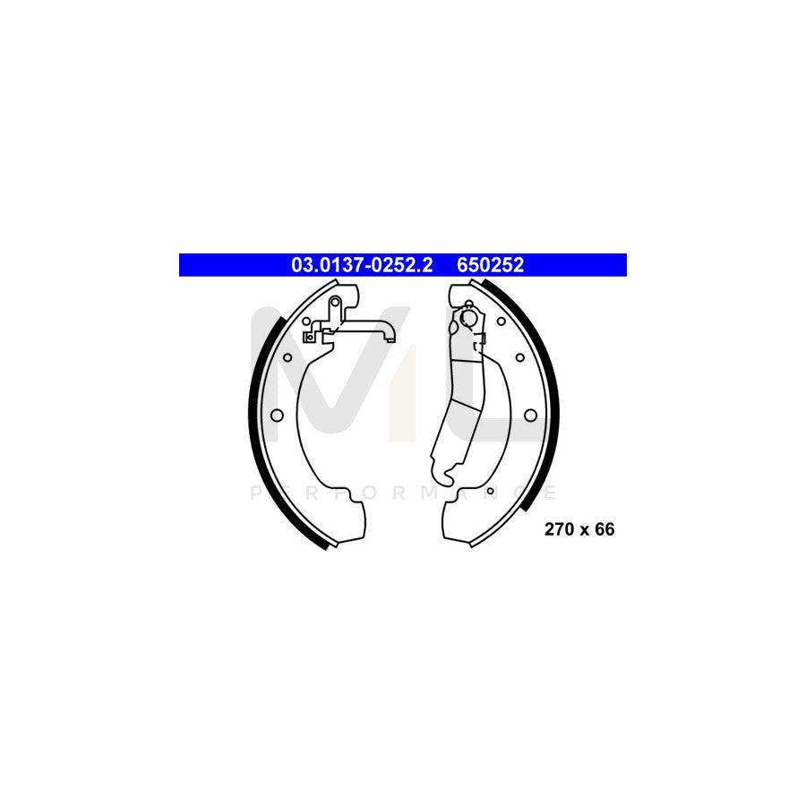 ATE 03.0137-0252.2 Brake Shoe Set with lever | ML Performance Car Parts