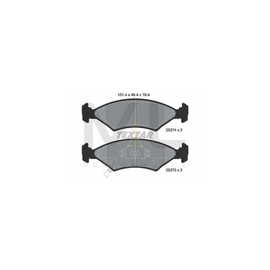 TEXTAR 2537401 Brake pad set with acoustic wear warning | ML Performance Car Parts