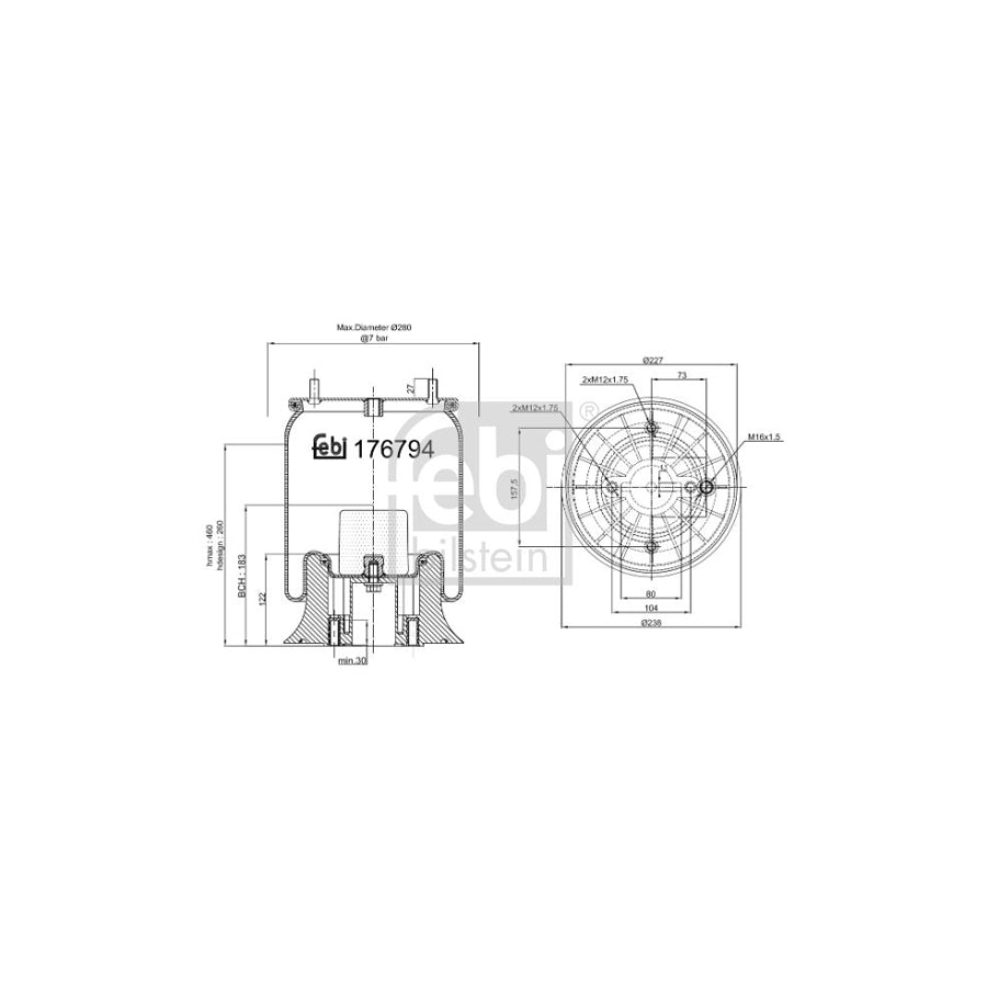 Febi Bilstein 176794 Boot, Air Suspension