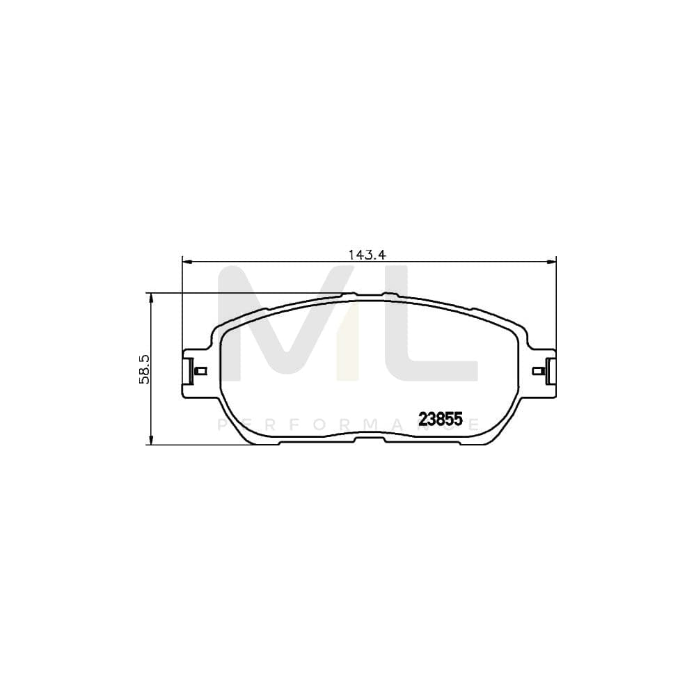 Hella 8DB 355 014-441 Brake Pad Set Not Prepared For Wear Indicator | ML Performance Car Parts