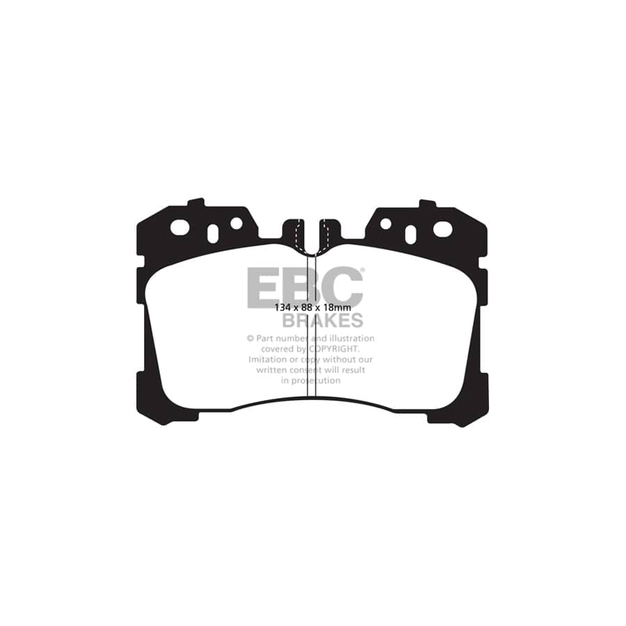 EBC PD02KF282 Lexus Redstuff Front Brake Pad & Plain Disc Kit - Advics Caliper 2 | ML Performance UK Car Parts