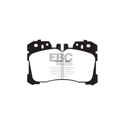 EBC PD02KF282 Lexus Redstuff Front Brake Pad & Plain Disc Kit - Advics Caliper 2 | ML Performance UK Car Parts