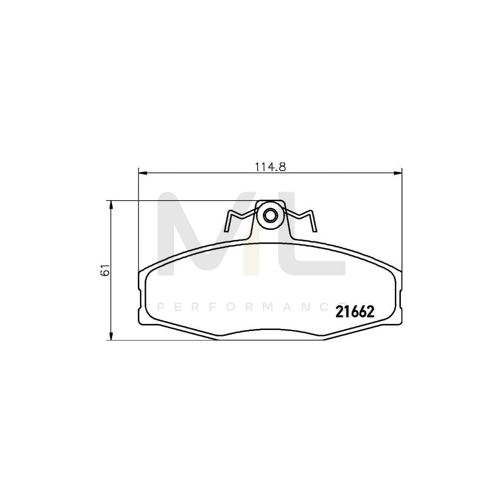 Hella 8DB 355 017-931 Brake Pad Set Not Prepared For Wear Indicator, With Brake Caliper Screws | ML Performance Car Parts