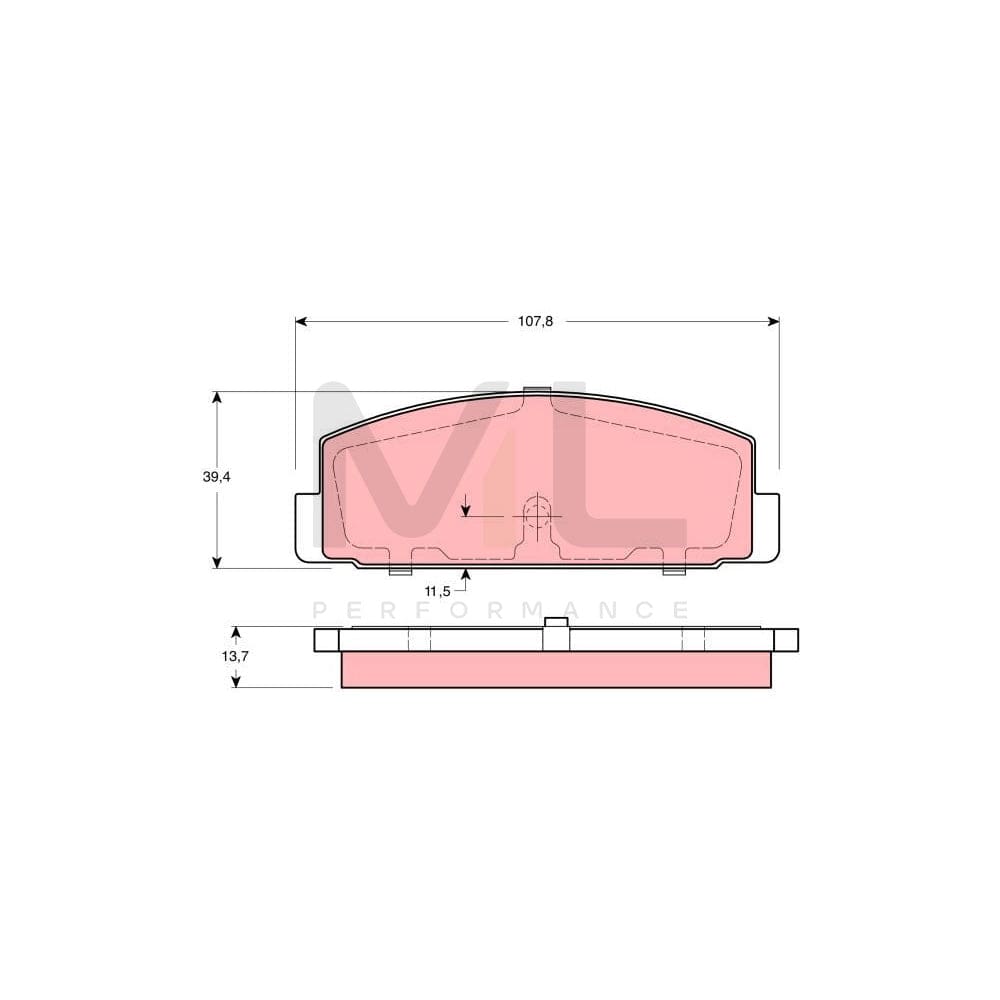 TRW Gdb3194 Brake Pad Set Not Prepared For Wear Indicator | ML Performance Car Parts