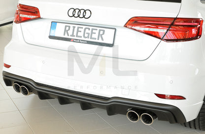 Rieger 00056822 Audi 8V A3 Rear Diffuser 5 | ML Performance UK Car Parts