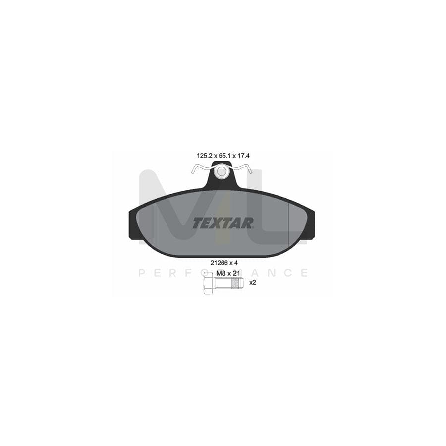 TEXTAR 2126601 Brake pad set not prepared for wear indicator, with brake caliper screws | ML Performance Car Parts