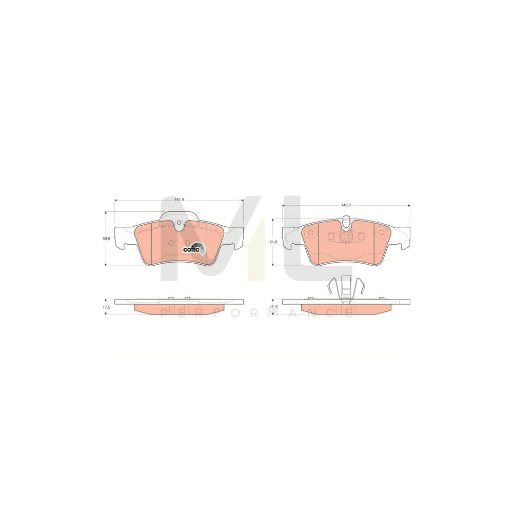 TRW Cotec Gdb1643 Brake Pad Set Prepared For Wear Indicator | ML Performance Car Parts